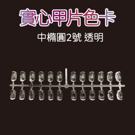 實心甲片色卡-中橢圓2號 透明 48P