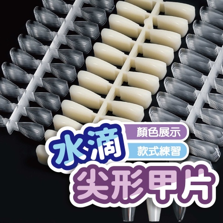 水滴尖形甲片透明 10入 共240片